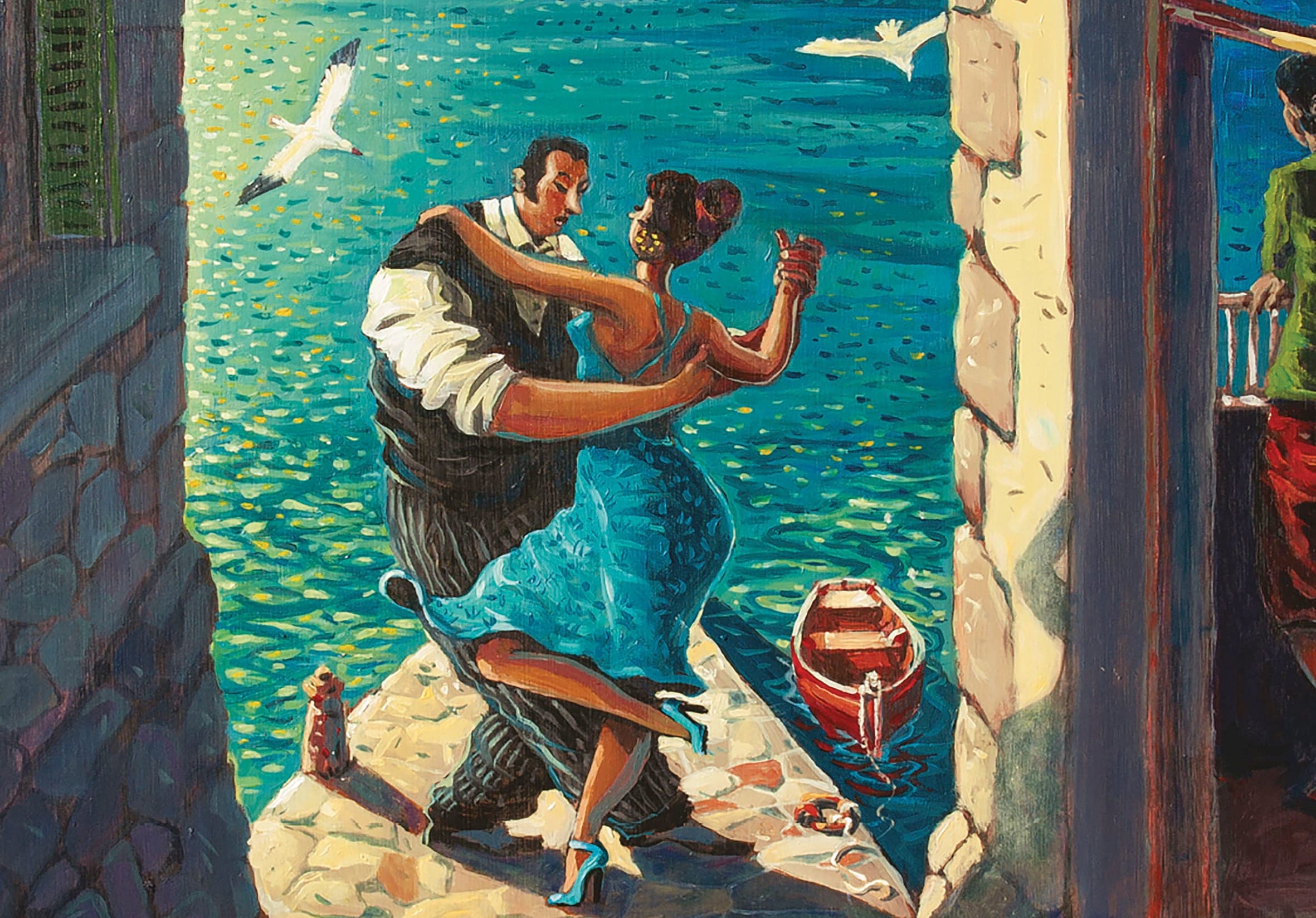 Festival Tango par la Côte en Finistère, illustration d'un couple dansant le tango à Roscoff